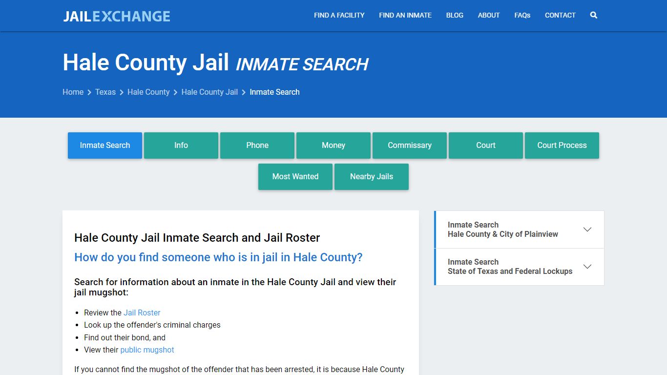 Inmate Search: Roster & Mugshots - Hale County Jail, TX - Jail Exchange
