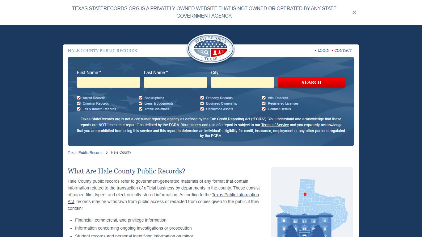 Hale County Arrest, Court, and Public Records | StateRecords.org